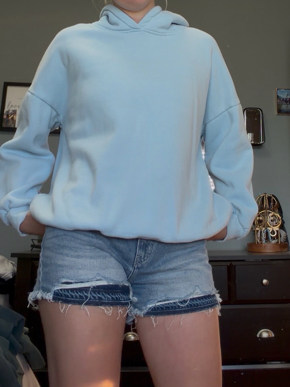 Light Blue Women's Hooded Sweatshirt - Classic Casual Pullover